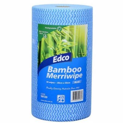 Edco Merriwipe 100% Bamboo Cleaning Cloth Roll Blue 