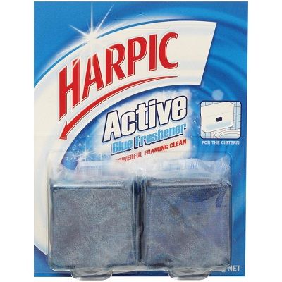 Harpic Active Toilet Disinfectants Foaming Blue Block Twin 114g