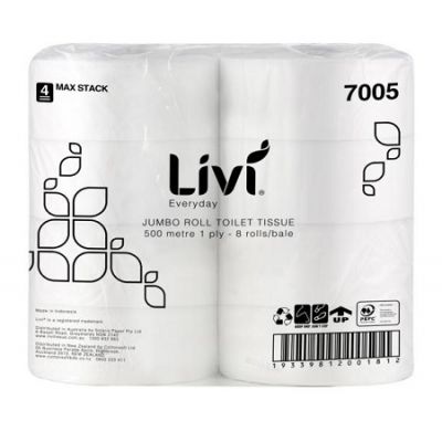 Livi Basic Jumbo Roll 1 Ply 500M