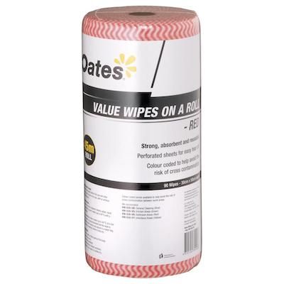 Oates Value Wipes On A Roll 45m Red