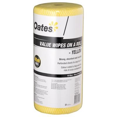 Oates Value Wipes On A Roll 45m Yellow