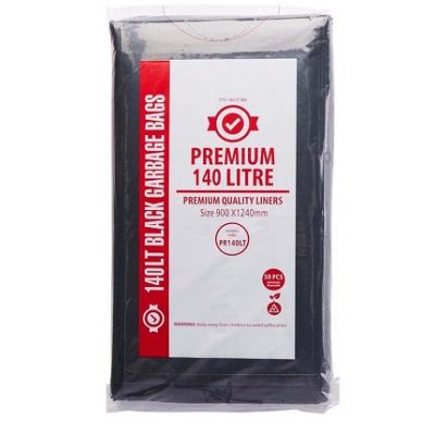 Austar Premium Black Bin Liner 140 Litre