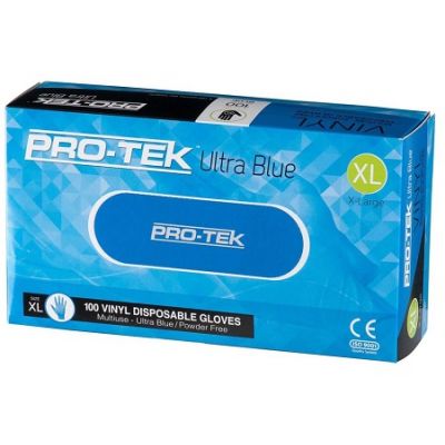 Protek Ultra Blue Vinyl Glove Powder Free Extra Large 