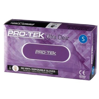 Protek Vinyl Gloves Powder Free Clear Small