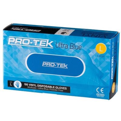 Protek Ultra Blue Vinyl Glove Powder Free Large 
