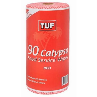 Tuf Calypso Food Service Antibacterial Wipes Red 